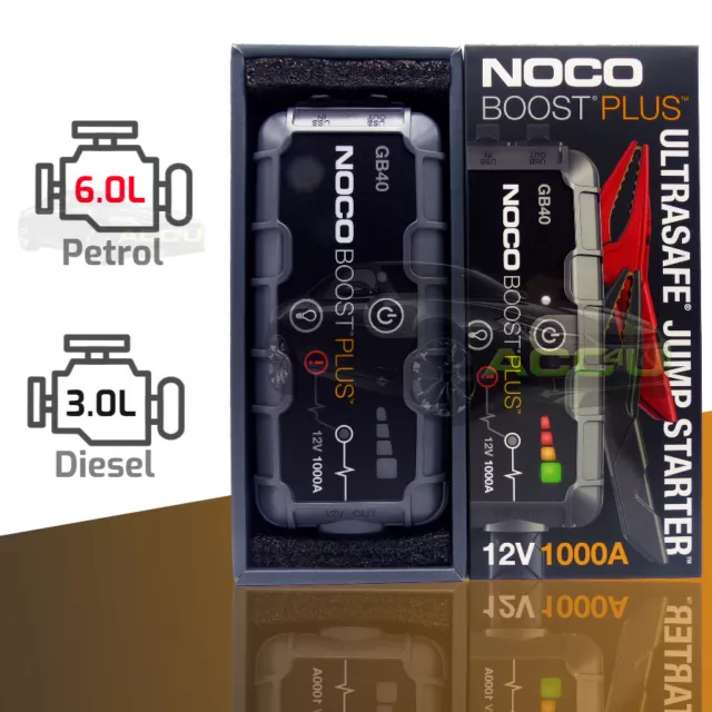 NOCO GB40 BOOST Plus 12v 1000A Lithium Portable Car Battery Jump Starter  Pack £119.95 - PicClick UK