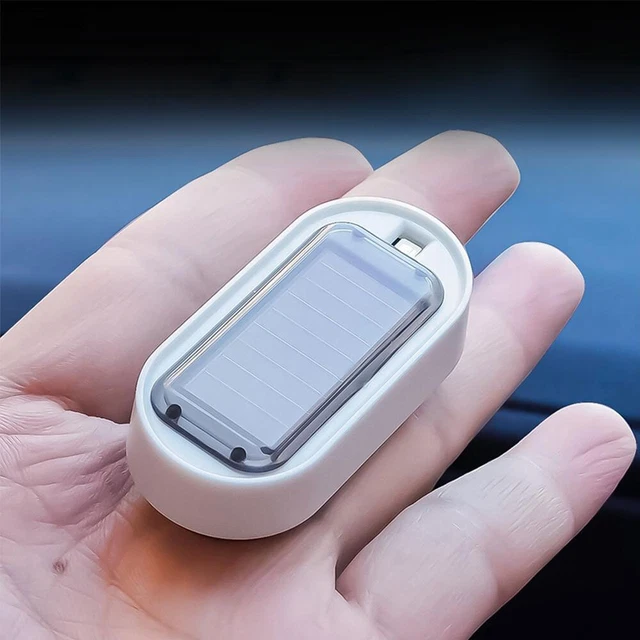 1× Car LED Fake Solar Alarm Warning Strobe Flash Light Lamp Anti-theft Universal