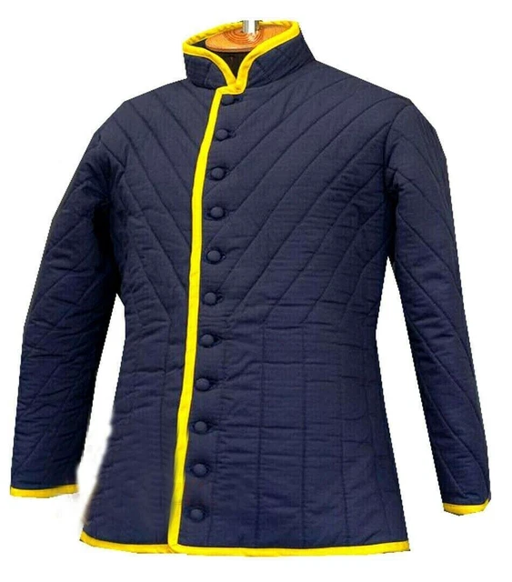 Nuovo colore blu imbottito medievale Gambeson Costume rievocazione SCA Larp