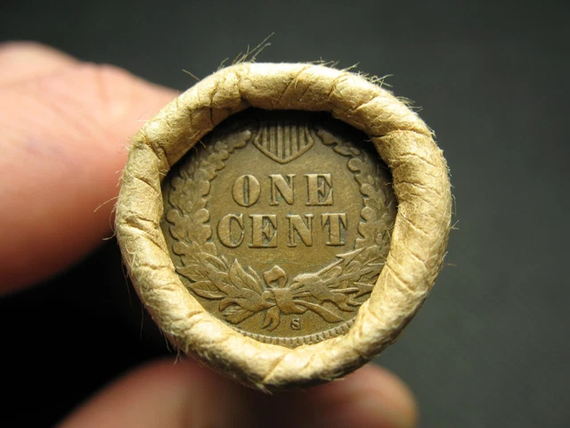 ESTATE SALE ~ LINCOLN WHEAT CENT PENNY ROLL "S" MINT INDIAN END COIN!! LOT 105ss