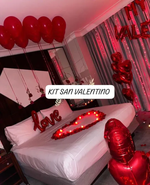 KIT 173pz San Valentino Petali Rose Palloncino scritta LOVE idea regalo fidanzat