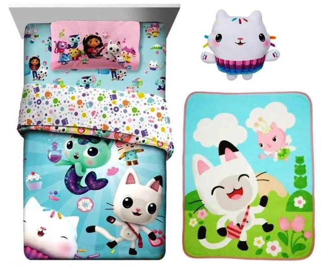 GABBY'S DOLLHOUSE KIDS Reversible Twin Bed Set, Throw & Pillow