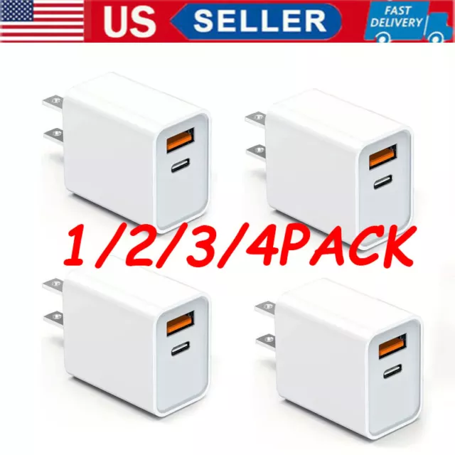 For iPhone 14 13 12 11 XR 8 20W Fast Charger Block USB Type C Wall Power Adapter