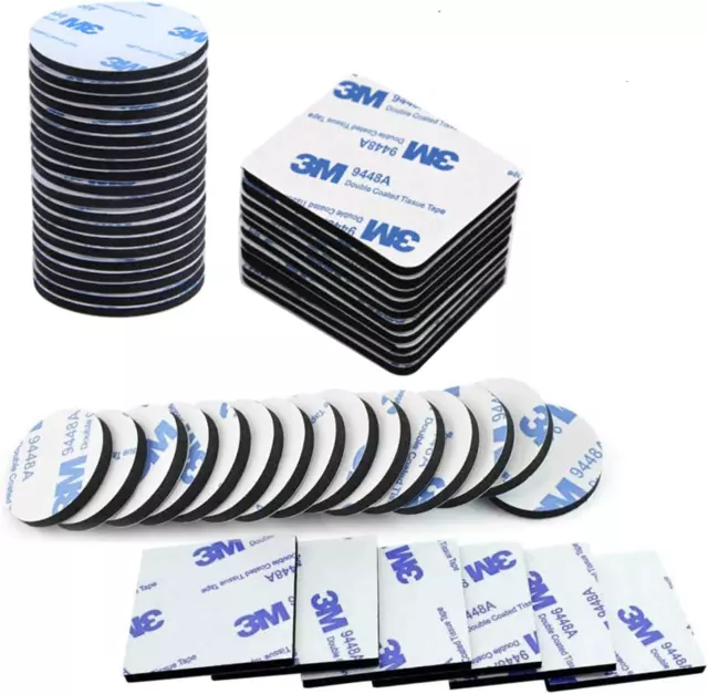 60 Pieces Super-Sticky Adhesive Foam Pads, Double Sided Sticky Pads Black, and