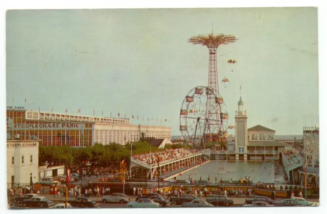 Coney Island NY Amusement Park Vintage Postcard New York