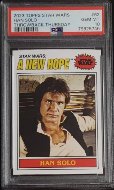 Han Solo 2023 Topps Throwback Thursday Star Wars #62 PSA 10 GEM MT