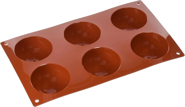 SF002 SEMISFERA Stampo in Silicone Ø 70 H 35 Mm, Rosso, Extra-L