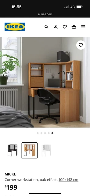 IKEA MICKE STUDY Office Corner Desk 15.00 PicClick UK