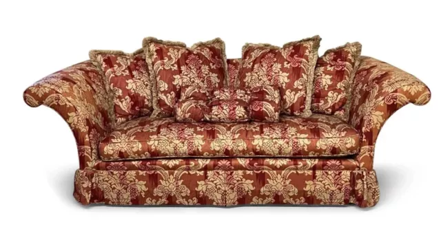 Baker Stately Homes Collection GEORGE IV Sofa Designer Fabric Crown & Tulip