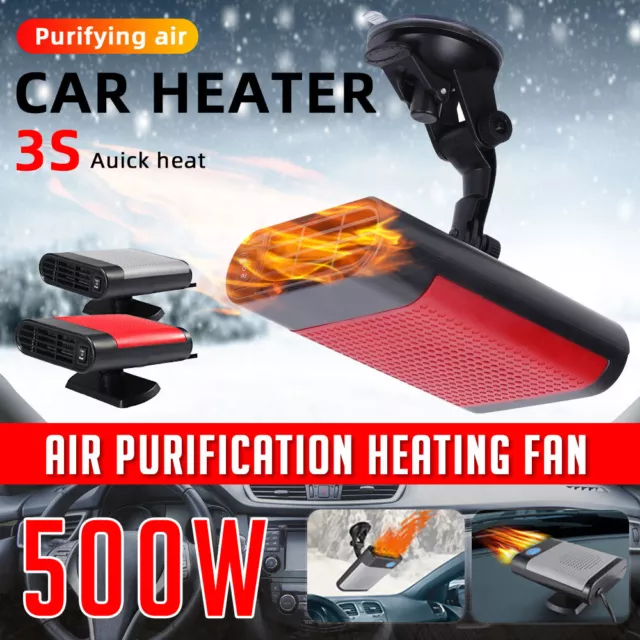 Portable Electric Car Heater DC 12V 500W Heating Fan Defogger Defroster Demister