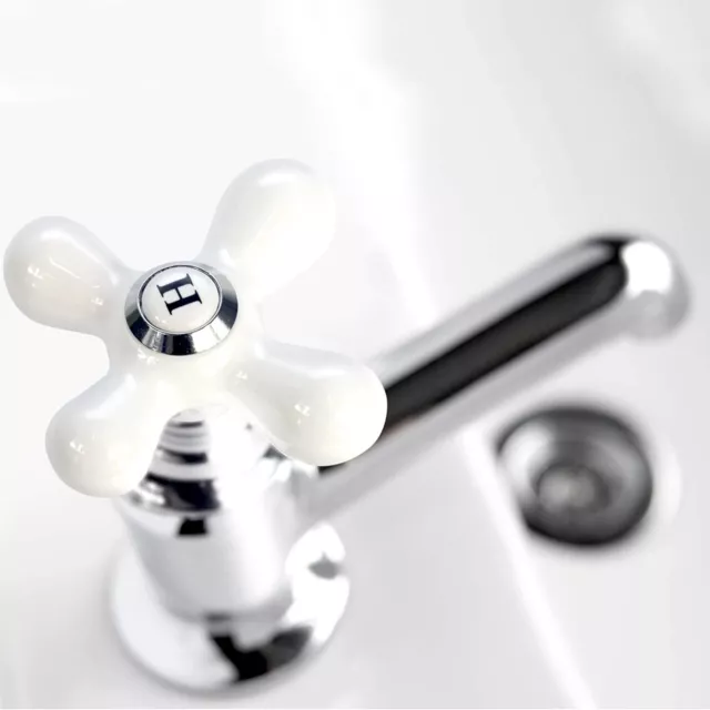 DANCO Pair Universal Faucet Handle PORCELAIN Decorative Cross 46004 H/C Handles