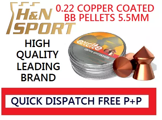 HN H&N Excite Coppa Point Air Pellets .22 Polished copper pellets NEW