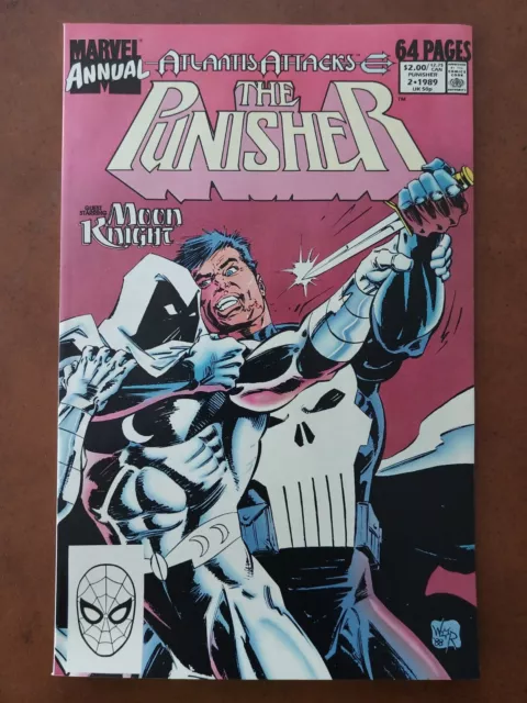 The Punisher Annual #2 Marvel Comics 1989 Classic Punisher Moon Knight Battle NM