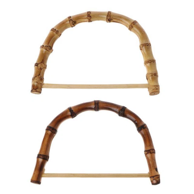 Half Round Shaped Bag Handle Bamboo Rattan Bag Handles Replacement Bag Parts