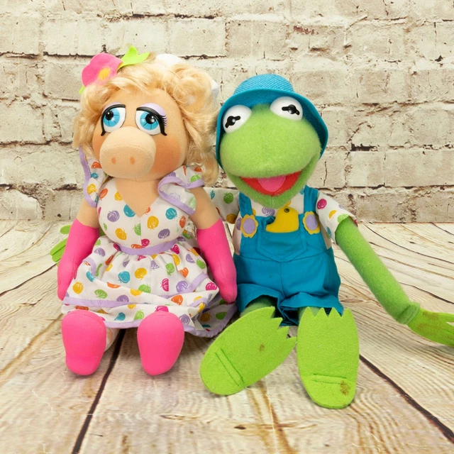 Muppets Miss Piggy & Kermit The Frog Collectible Medium Plush Animal Doll Set