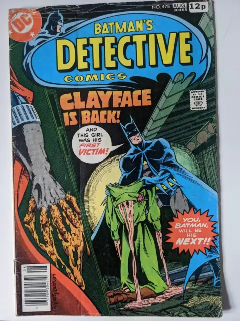 Detective Comics #478 Batman vs Clayface III 1978 UK pence variant (see photos)