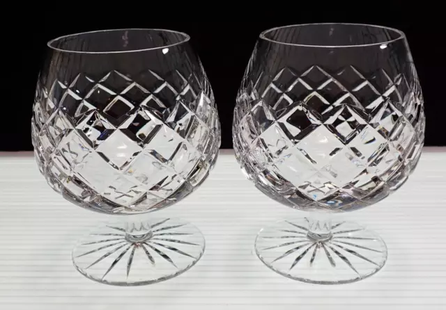 Pair of Premium Vintage Cut Crystal Brandy Snifters - Balloon Glasses