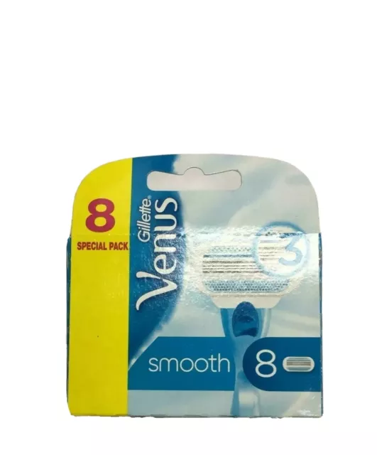 Gillette Venus Smooth Women's Razor 3 Blades 8x Refills 100% Genuine UK Stock