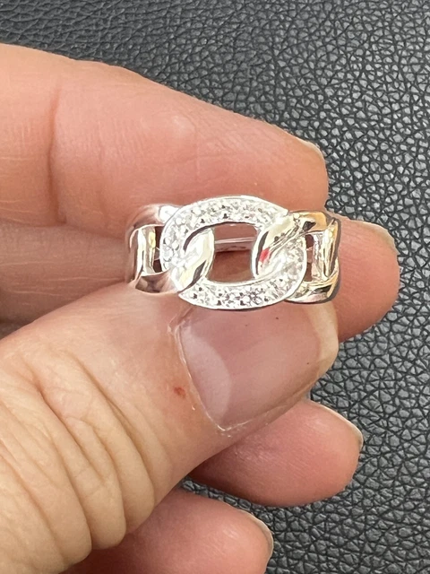 Sterlingsilber Cz Link Ring Grösse 6 L@@K