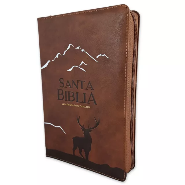 Biblia con Cierre Letra Gigante Manual 14 puntos RV1960 imit café con indice