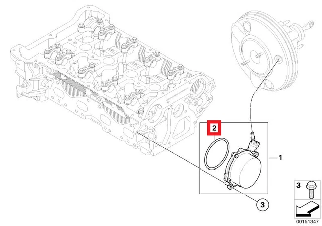 Joint Torique Pompe à Vide Moteur BMW 61x3.5 Mm – Pièce D’Origine 11667794767 Authentique