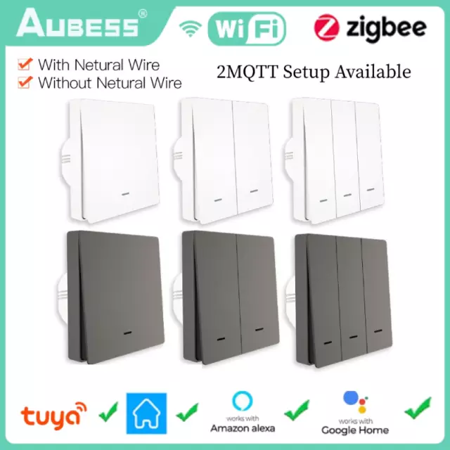 1/2/3 Gang Tuya Zigbee Smart Light Switch Smart Wall Switch Panel Smart Home DE