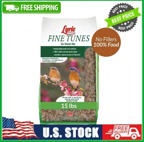 Lyric Fine Tunes Wild Bird Seed, No Waste Bird Food Mix, 15 lb. Bag FREESHIPPING