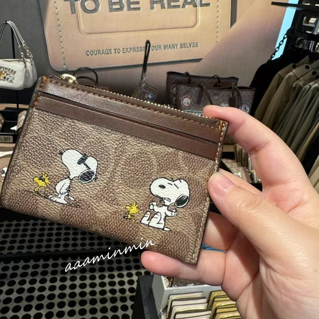 COACH X PEANUTS Snoopy Boxed Mini Skinny ID Case Card Holder