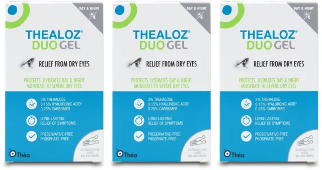 Thealoz Duo Gel 30 Doses l Dry Eye Relief l Eye Hydration Lubricant X 3