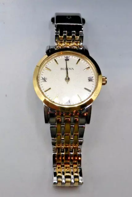 Bulova Women's Classic Two-Tone Stainless Steel Diamond Watch 98P115 New