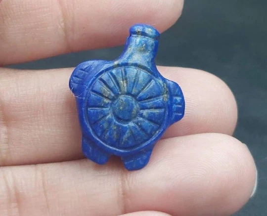 Ancient Lapis PYU Turtle Longevity Symbol Best Quality Gold Mineral Bead Pendant