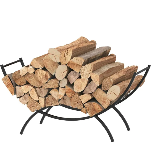 Heavy Duty Indoor/Outdoor Firewood Rack,  Metal Waterproof Rustproof Log Holder