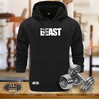 Beast Hoodie Gym Clothing Bodybuilding Training Workout Exercise Boxing Men Top
