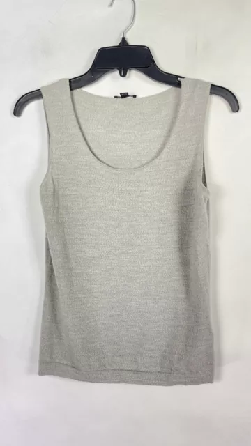 Lafayette 148  Fine 100% Wool Knit Sleeveless Shell Heathered Gray Size M.