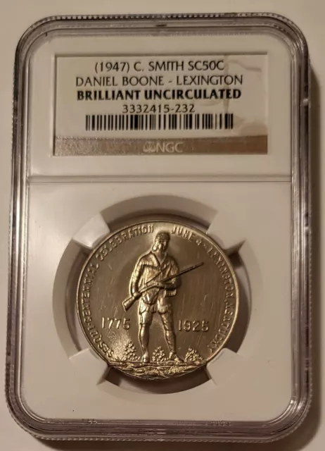1947 C Smith So-Called 50 Cents Medal Daniel Boone - Lexington BU NGC