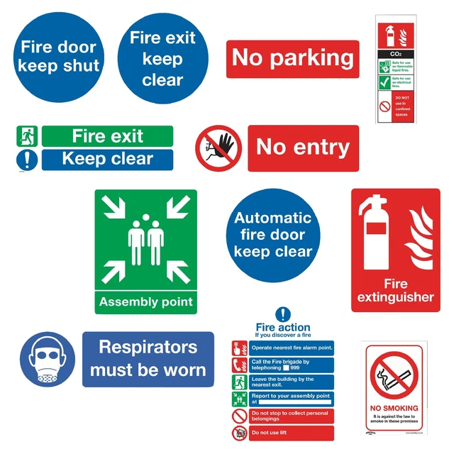 Fire Exit Keep Clear At All Times Safety Sign - 1mm Plastic Sign 300mm X 200mm~p76083986
