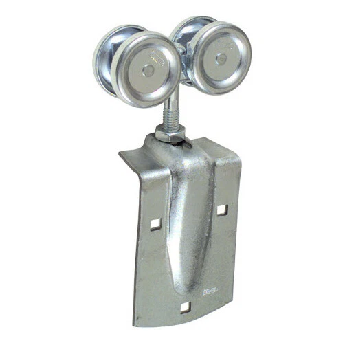 Pair Zinc Plated Rigid Trolley Hangers & Brackets w/ 3 Track Hangers Included