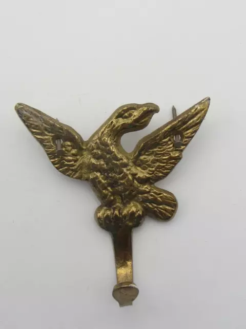 Vintage Solid Brass 3" x 3.25"  Eagle Wall Mount Coat, Towel, Hat, Hook