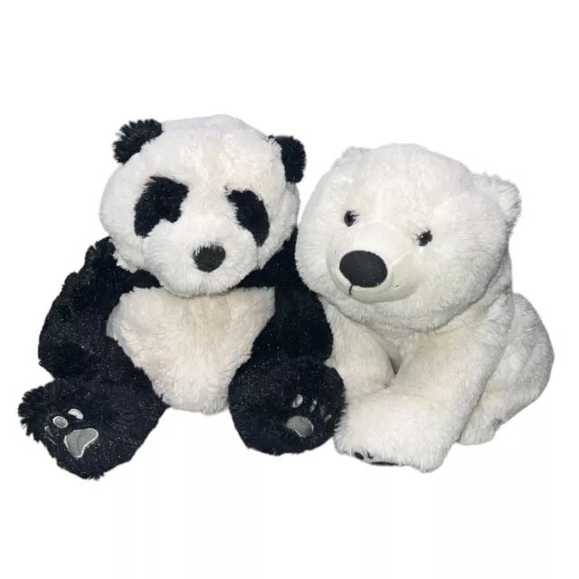Kohls Cares Nancy Tillman Panda Polar Bear  Plush Stuffed Animals Lot of 2