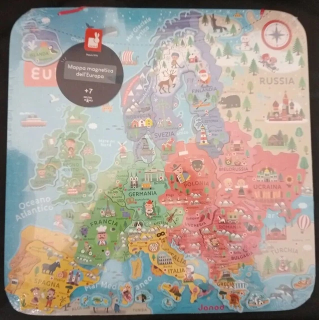JANOD - MAP Magnet Dell'Europe Le Tour D'Europe EN 49 aimants EUR 31,71 ...