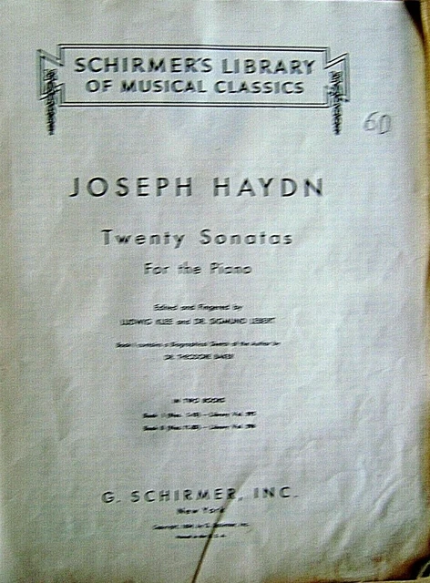Recueil 20 sonates pour piano de Joseph Haydn USA N°11695  /J7