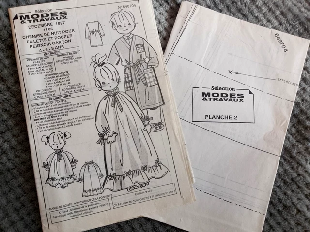 Patron De Couture Pour Vêtements De Poupée - Magazine Modes Et Travaux Juillet 2023, Non Découpé