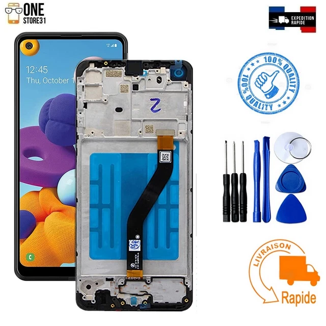 Ecran AMOLED LCD avec châssis cadre Pour Samsung Galaxy A21