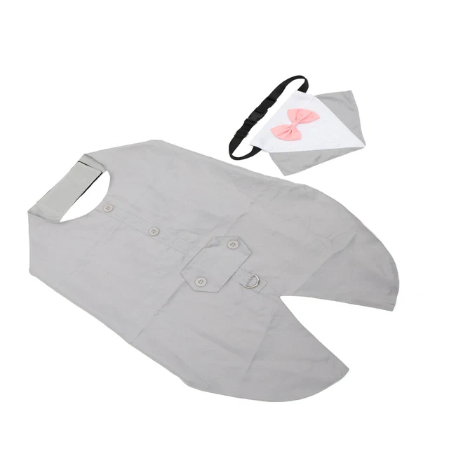 dog prince outfit Tuxedo -Anzug Bandana Set Hochzeitsweste Verstellbares Bogenha