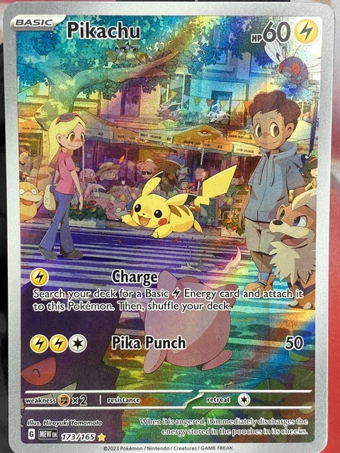 Pokémon Pikachu 173/165 Carta Singola, Set 151, Illustrazione Rara, Stato Mint