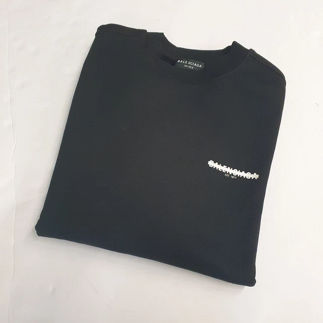 BALENCIAGA FELPA UNISEX Taglia Size S Girocollo Colore Nero Black