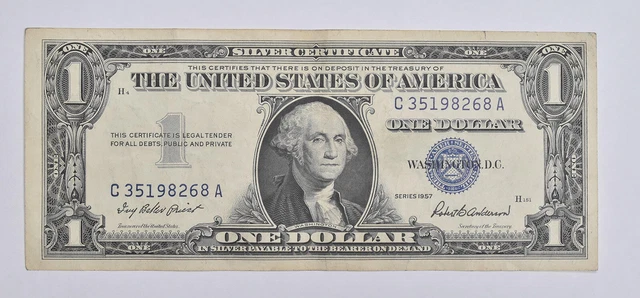 Crisp - 1957 United States Dollar Currency $1 Silver Certificate *014