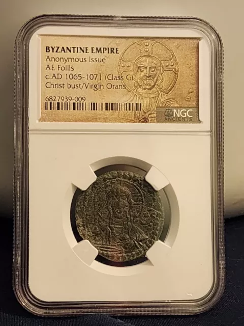 Byzantine Empire AE Follis AD 1059-1067 Christ Bust / Inscription NGC