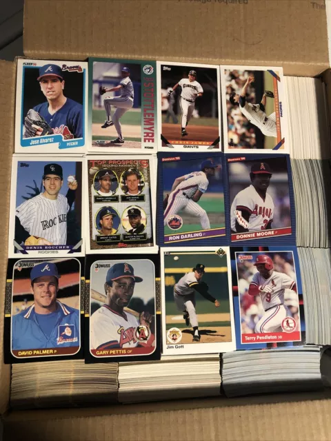 1 WELL PACKED LARGE FLAT RATE BOX OF 80’s & 90’S BASEBALL CARDS/MIXED BRANDS/YRS
