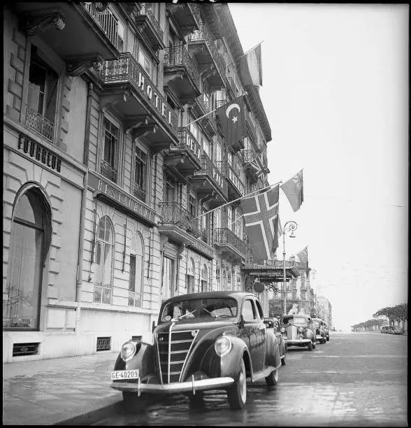 Hotel de la Paix Geneva Switzerland 1946 Old Historic Photo